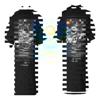 Total Solar Eclipse Van 2024 Gogh April 8 Night Starry 2024 T-Shirt | Mazezy