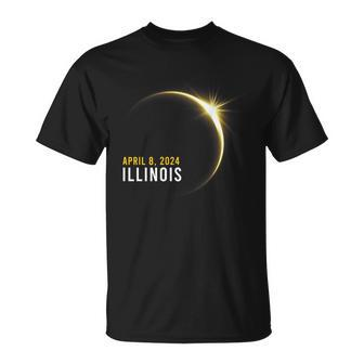 Totality 04 08 2024 Total Solar Eclipse 2024 Illinois T-Shirt - Monsterry DE