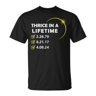 Totality 24 Thrice In A Lifetime Total Solar Eclipse 2024 T-Shirt | Mazezy