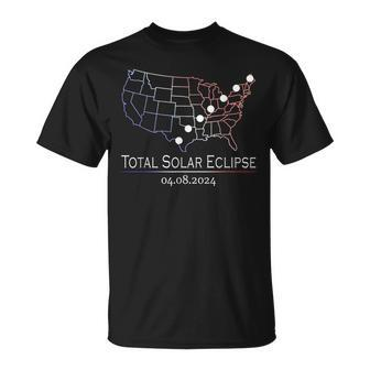 Totality America Total Solar Eclipse 04082024 Usa Map T-Shirt - Monsterry AU