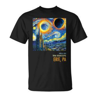 Totality Total Solar Eclipse 04 8 2024 Erie Pa Starry Night T-Shirt | Mazezy