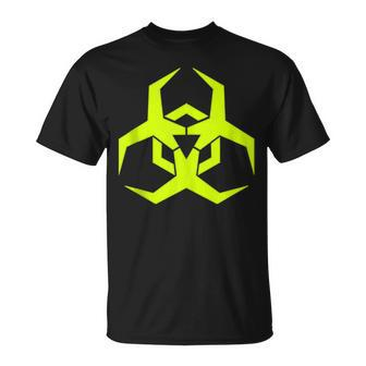 Toxic Lime Green Biohazard Symbol T-Shirt - Monsterry