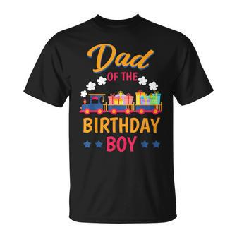 Train Bday Party Railroad Dad Of The Birthday Boy Theme T-Shirt - Thegiftio