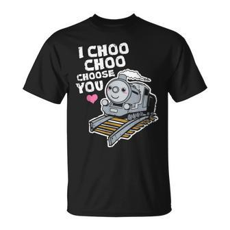 Train Valentines Day Locomotive I Choo Choose You T-Shirt - Monsterry