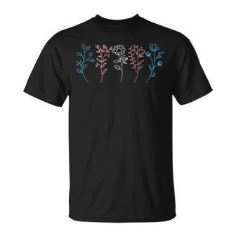 Trans Pride Flowers Floral Transgender Flag Lgbtq T-Shirt - Monsterry CA
