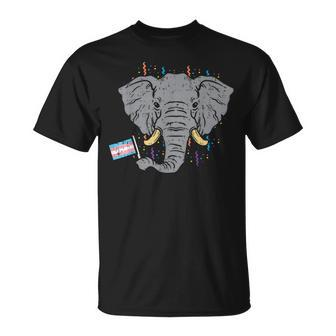 Transgender Flag Elephant Lgbt Trans Pride Stuff Animal T-Shirt - Monsterry