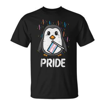 Transgender Flag Penguin Lgbt Trans Pride Stuff Animal T-Shirt - Monsterry UK