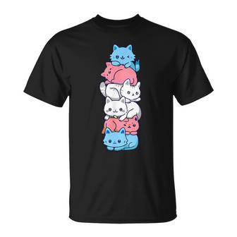 Transgender Pride Cat Lgbt Trans Flag Cute Cats T-Shirt - Seseable