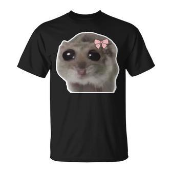 Trauriger Hamster Meme Hamster Mit Tränenden Augen T-Shirt - Seseable