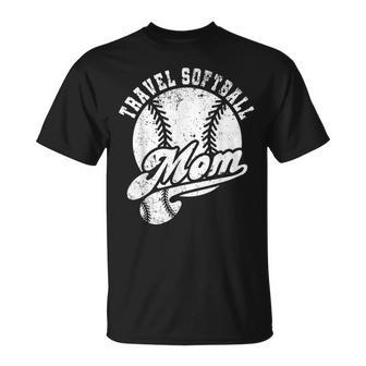 Travel Softball Mom Vintage Softball Mama Softball Player T-Shirt - Monsterry DE