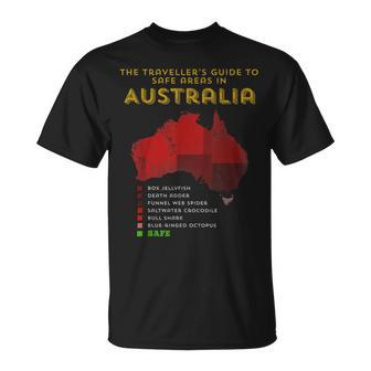 Travellers Guide To Safe Areas In Australia T-Shirt - Monsterry AU