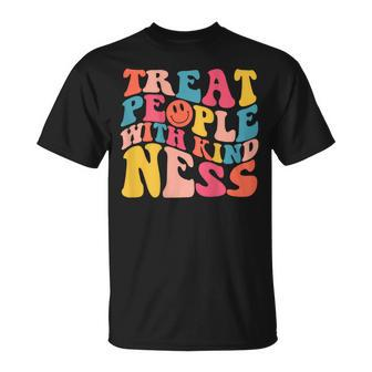 Treat People With Kindness Trendy Preppy Words On Back T-Shirt - Thegiftio UK