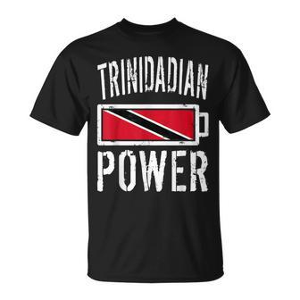 Trinidad & Tobago Flag Trinidadian Power Battery Proud T-Shirt - Monsterry DE