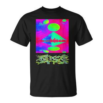 Trippy Pyramid Planets Space Crew Graffiti Themed Style T-Shirt - Monsterry