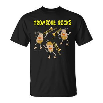 Trombone Rocks Musical Instrument T-Shirt - Monsterry DE