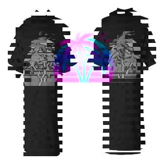 Tropical Vaporwave Hawaiian Palm Tree Hawaii Beach Edm T-Shirt - Thegiftio