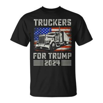 Truckers For Trump American Flag Trump 2024 Vintage T-Shirt | Mazezy CA