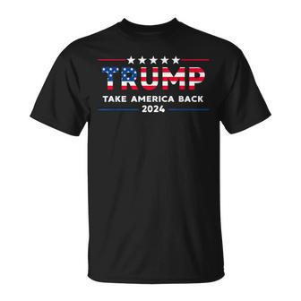 Trump 2024 Take America Back American Flag Trump 2024 T-Shirt | Mazezy CA