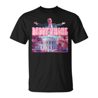 Trump 2024 Take America Back Daddy's Home Trump Pink 2024 T-Shirt - Monsterry DE