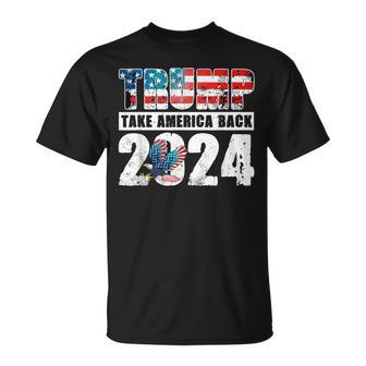 Trump 2024 Flag Take America Back 4Th Of July Trump 2024 T-Shirt - Thegiftio UK