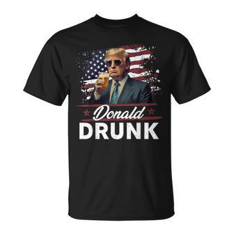 Trump 4Th Of July Drinking Presidents Donald Drunk T-Shirt - Monsterry AU