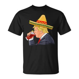 Trump Drinking Michelada Cinco De Mayo Mexican T-Shirt | Mazezy DE