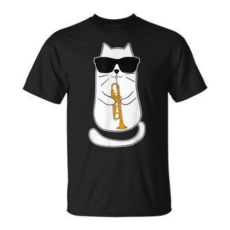 Trumpet Cat Trumpet Player T-Shirt - Monsterry