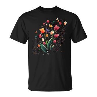 Tulip Bouquet On Tulip T-Shirt - Monsterry