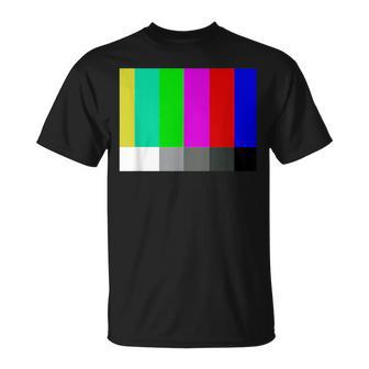 Tv Offline Color Bars Test Pattern Technical Difficulties T-Shirt - Monsterry DE