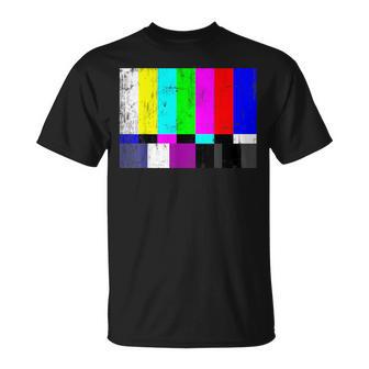 Tv Test Card Pattern Image Retro Vintage T-Shirt - Monsterry