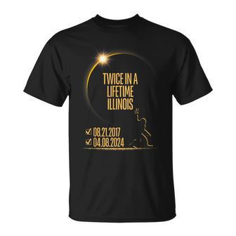 Twice In A Lifetime Total Solar Eclipse 2024 Illinois T-Shirt | Mazezy