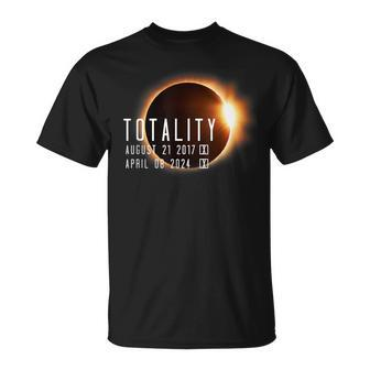 Twice In A Lifetime Totality Solar Eclipse 2017 & 2024 T-Shirt | Mazezy