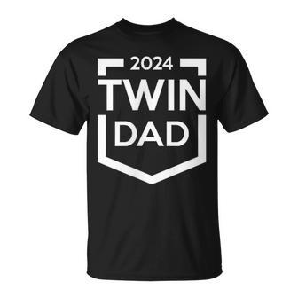Twin Dad Est 2024 Twin Dad To Be New Daddy Iii T-Shirt | Mazezy