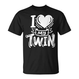 Twins Twin Brother Sister I Love My Twin T-Shirt - Monsterry