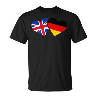 Uk Germany Flag T Heart British German Love Cute T-Shirt - Thegiftio UK