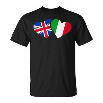 Uk Italy Flag T Heart British Italian Love Cute T-Shirt - Thegiftio UK