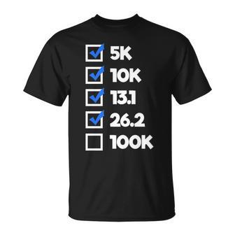 Ultra Marathon 100K Next Running Checklist T-Shirt | Mazezy