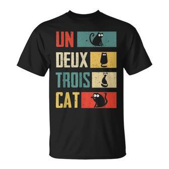 Un Deux Trois Cat Vintage French Joke Cat Lovers T-Shirt - Monsterry UK