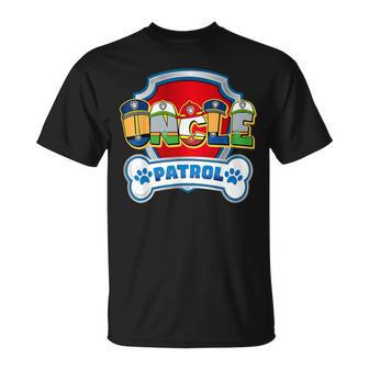 Uncle Of The Birthday Boy Dog Paw Family Decorations Party T-Shirt | Mazezy