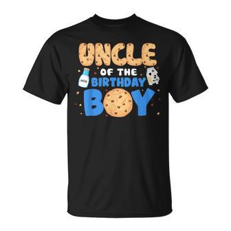 Uncle Of The Birthday Boy Milk And Cookies 1St Birthday T-Shirt - Monsterry UK