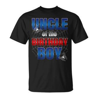 Uncle Of The Birthday Spider Web Boy Family Matching T-Shirt - Thegiftio UK