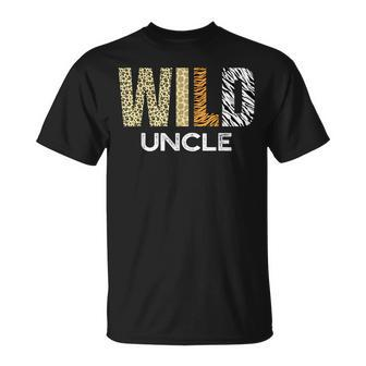 Uncle Of The Wild One Zoo Birthday Safari Jungle Animal T-Shirt - Thegiftio UK