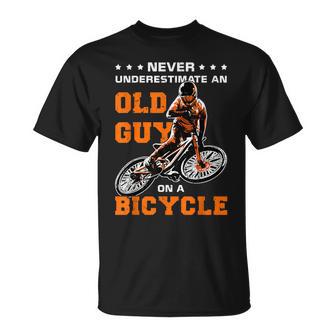 Never Underestimate An Old Guy On A Bicycle Rider T-Shirt - Monsterry CA