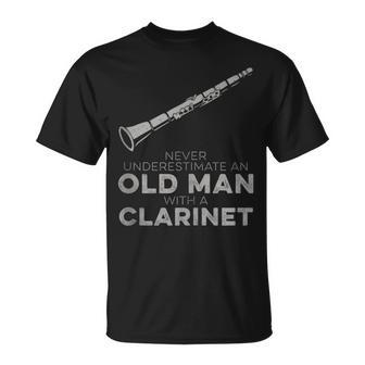 Never Underestimate An Old Man With A Clarinet Humor T-Shirt - Monsterry CA