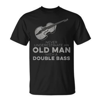Never Underestimate An Old Man With A Double Bass Novelty T-Shirt - Monsterry CA