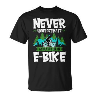 Never Underestimate An Old Man With An E-Bike Biker T-Shirt | Mazezy AU
