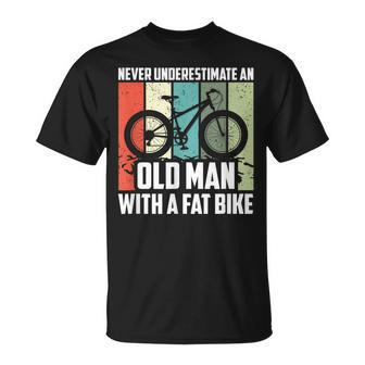 Never Underestimate An Old Man With A Fat Bike Cycling T-Shirt | Mazezy