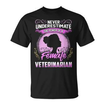 Never Underestimate The Power Of A Female Veterinarian T-Shirt | Mazezy