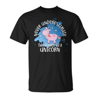 Never Underestimate The Power Of A Unicorn Quote T-Shirt - Thegiftio UK