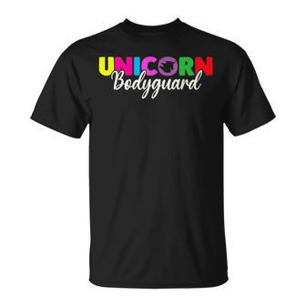 Unicorn Bodyguard Unicorn Security Costume For Dad Daughter T-Shirt - Monsterry DE
